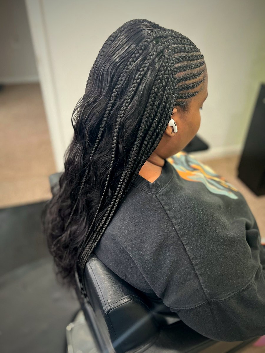 Half Cornrows with Weave by Ariane
